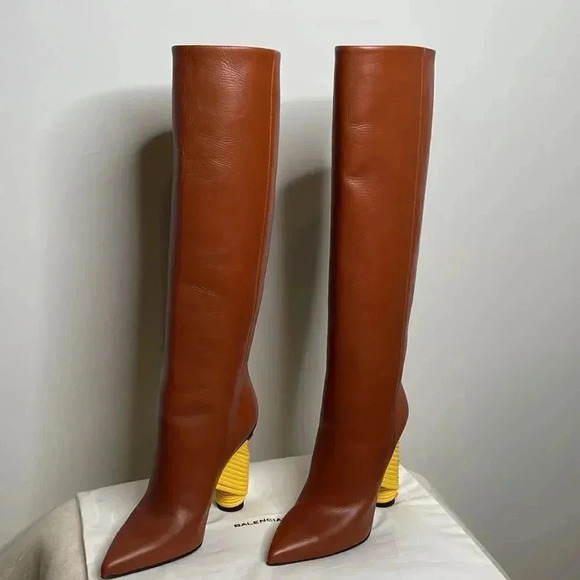 Balenciaga Camel Knee Length Boots - Picture 4 of 9